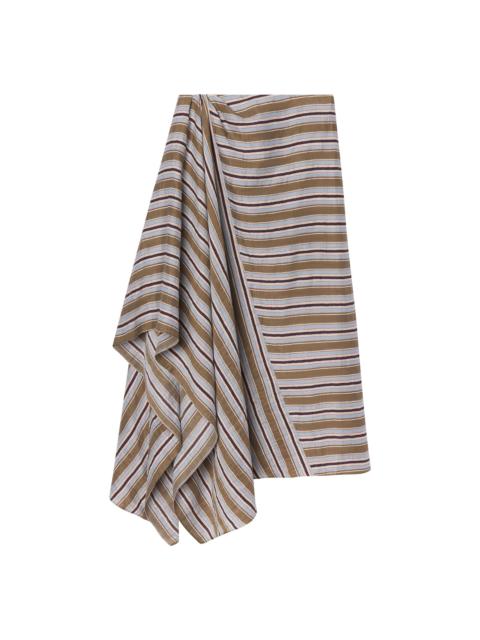 A.L.C. Lota Striped Linen Midi Skirt