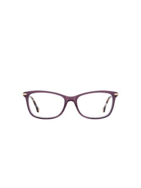 CAROLINA HERRERA square-frame patterned-temples glasses