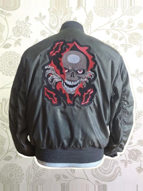 Other Designers Vintage Bomber Thrashed Jacket Skull Head Patchwork