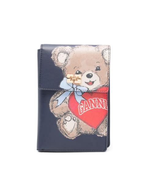 GANNI bear-graphic wallet