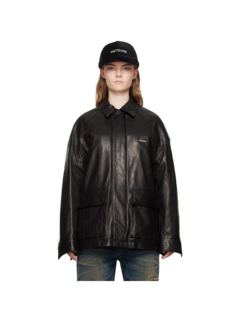 We11done Black Padded Leather Jacket