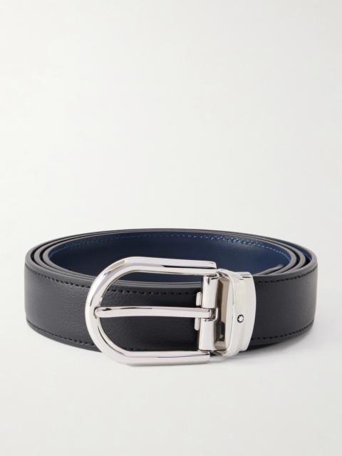 Montblanc 3cm Horseshoe Reversible Leather Belt