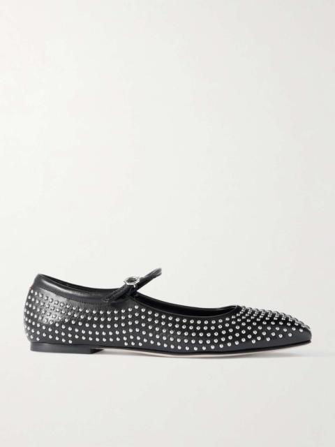 Aeyde Uma studded leather Mary Jane ballet flats Black