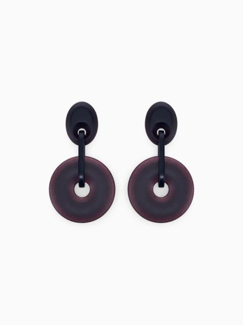 GIORGIO ARMANI EARRINGS IN ACRYLIC PLASTIC AND BRASS