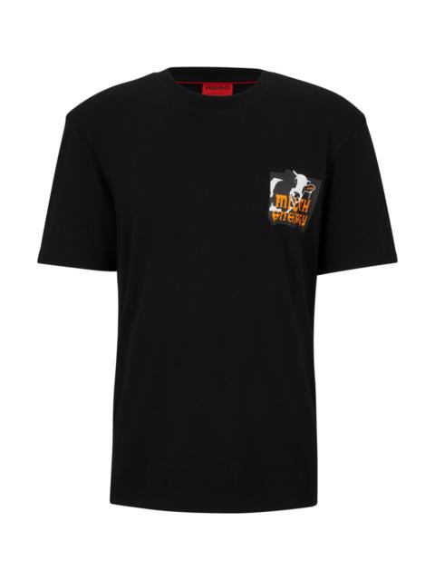 HUGO RELAXED-FIT T-SHIRT IN WITH SEASONAL ARTWORK