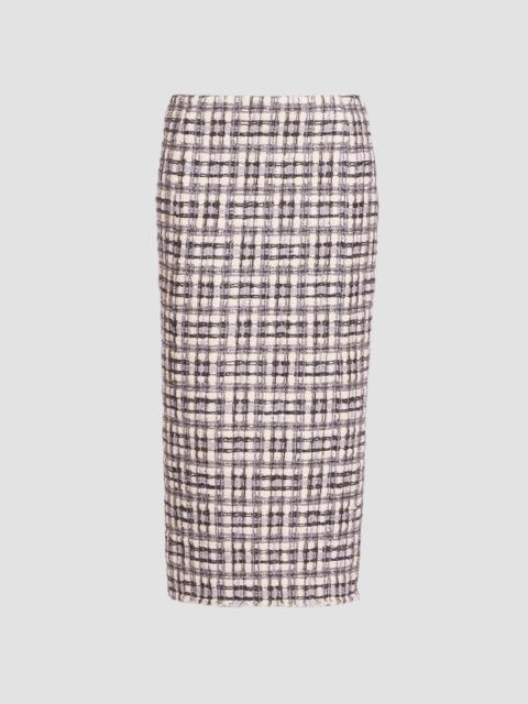 Thom Browne Women's Tweed Low-Rise Pencil Midi Skirt - White