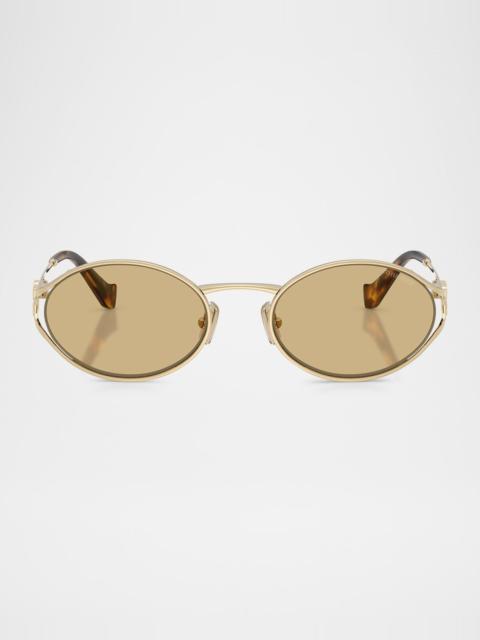 Miu Miu MU 52YS Metal Oval Sunglasses