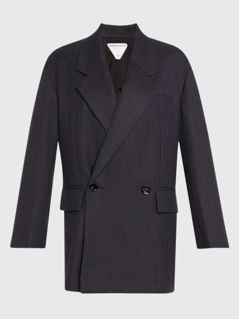 Bottega Veneta Subtle Stripe Double-Breasted Wool Jacket