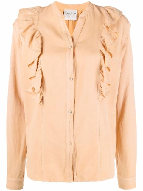 forte_forte ruffled-detail V-neck blouse