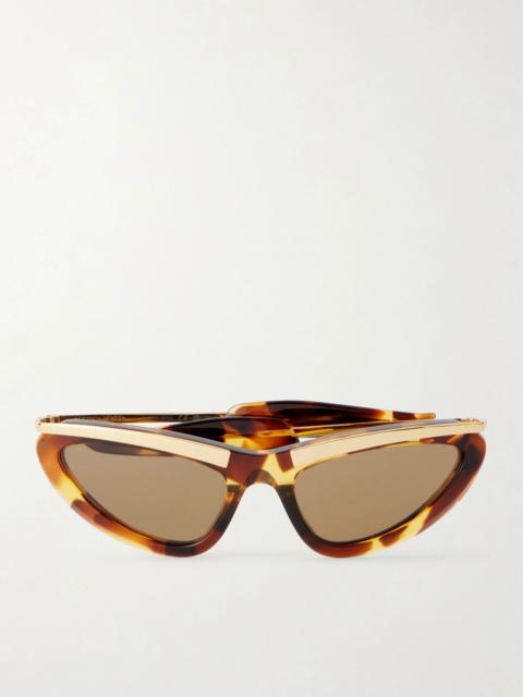 Bottega Veneta Cat-eye gold-tone and tortoiseshell acetate sunglasses Tortoiseshell