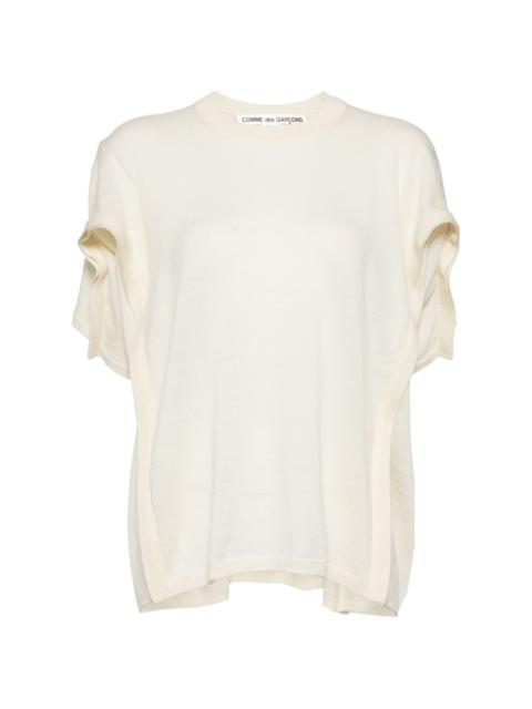 layered wool knitted top