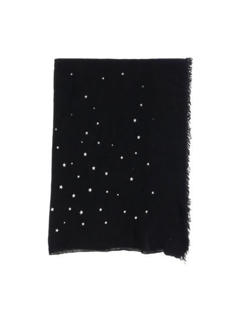 Faliero Sarti star-print frayed-edge scarf