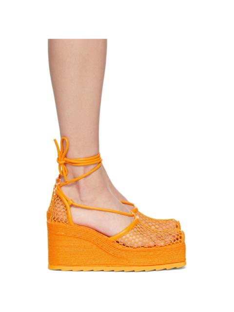 Orange Sporty Web Wedge Espadrilles