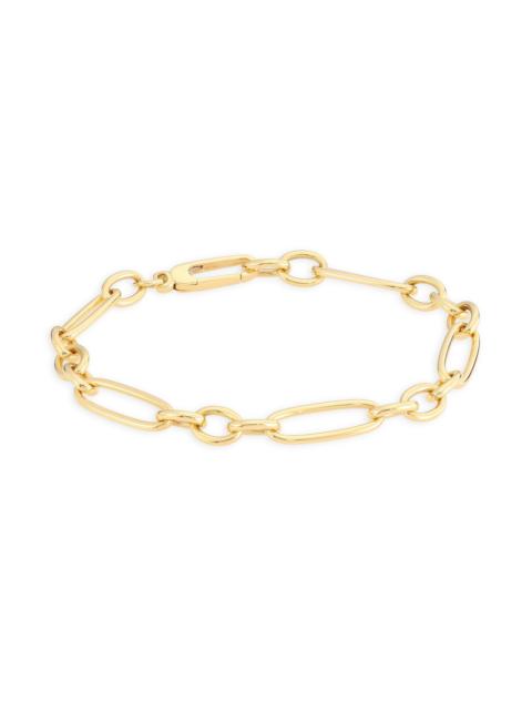ROBERTO COIN Women's 18K Yellow Gold Mixed Paper Clip Chain Bracelet/7" - Yellow Gold