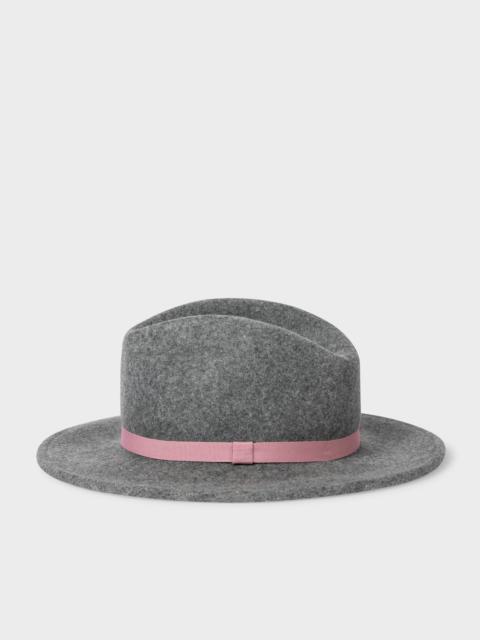Paul Smith Grey Wool Felt Fedora Hat