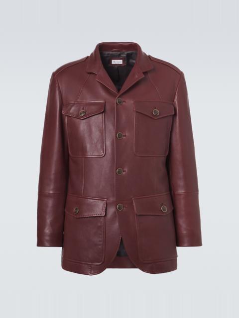 Brunello Cucinelli Leather field jacket
