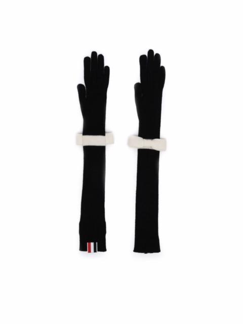 Thom Browne touchscreen bow-embellished opera gloves