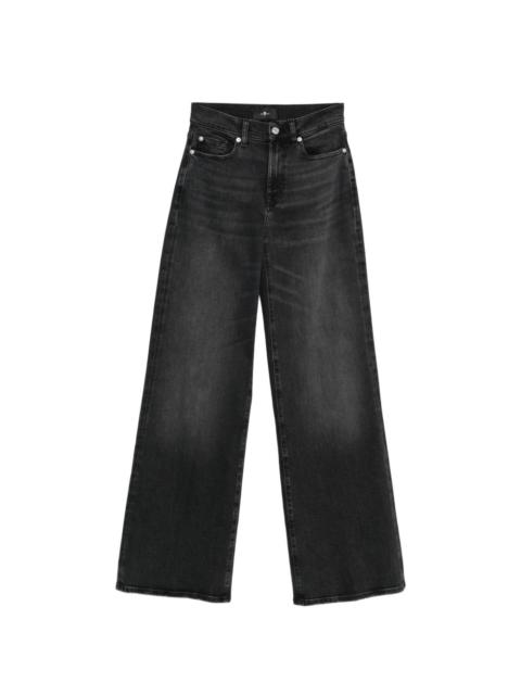 7 For All Mankind Lotta faded-effect wide-leg jeans