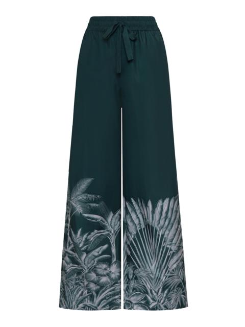 ANDRES OTALORA Tamu Mia Printed Crepe De Chine Wide-Leg Pants print