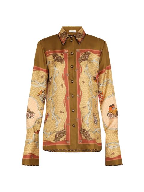 Zimmermann Valiant Twill Silk Shirt khaki