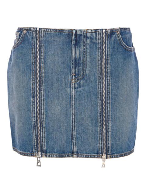 Jean Paul Gaultier zip-detail denim mini skirt