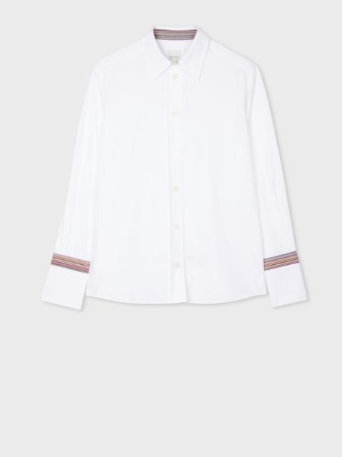 White 'Signature Stripe' Cuff Shirt