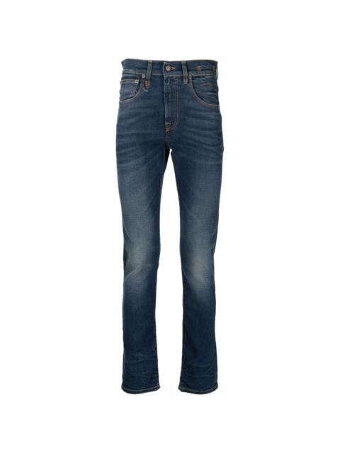 R13 dark-wash slim-fit jeans