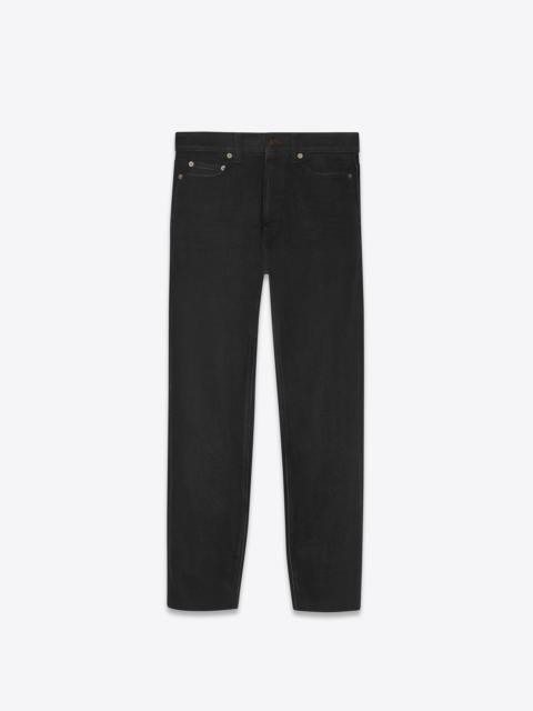 SAINT LAURENT carrot-fit jeans in used black denim