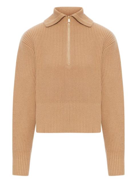 Max Mara ribbed zip-neck sweater