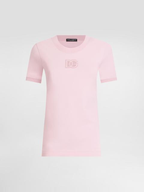 Dolce & Gabbana Jersey T-shirt with raised DG logo embroidery