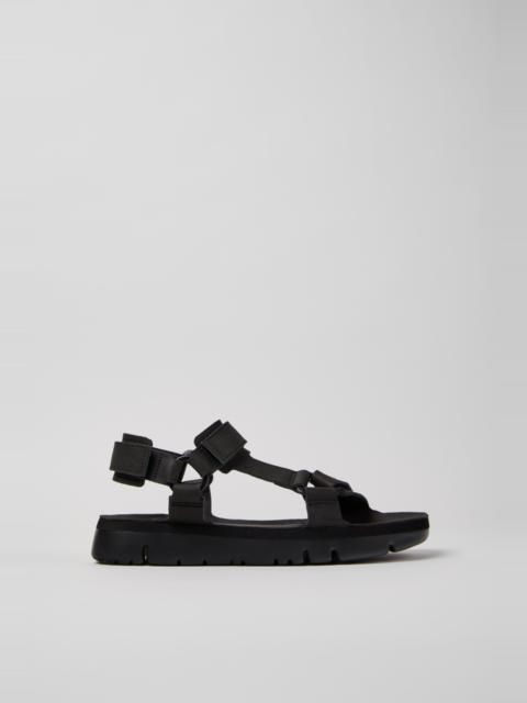 CAMPER Oruga Black leather sandals for men