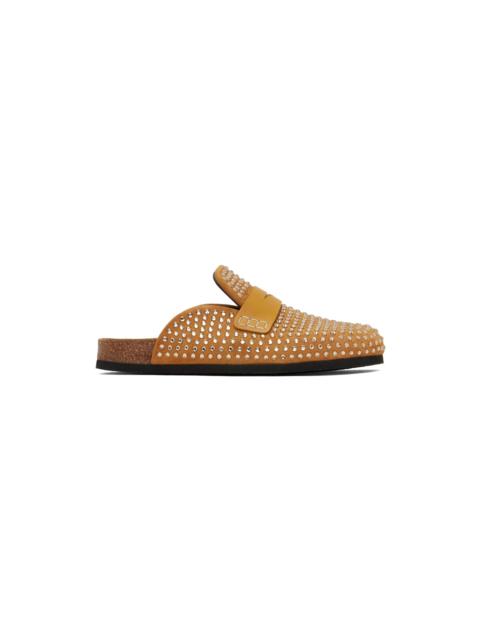 JW Anderson Tan Crystal Loafers