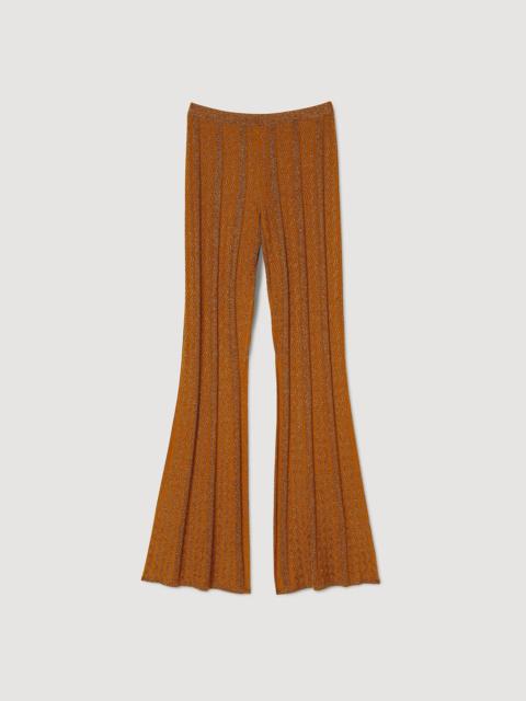 Sandro METALLIC KNIT PANTS