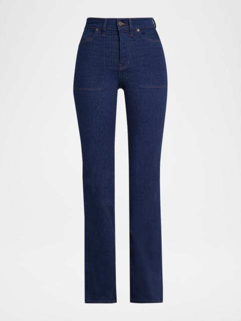 VERONICA BEARD Crosbie Wide-Leg Jeans with Patch Pockets