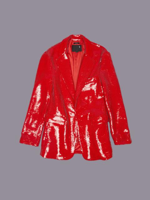 R13 OVERSIZED RAGGED BLAZER - RED SEQUIN - R13