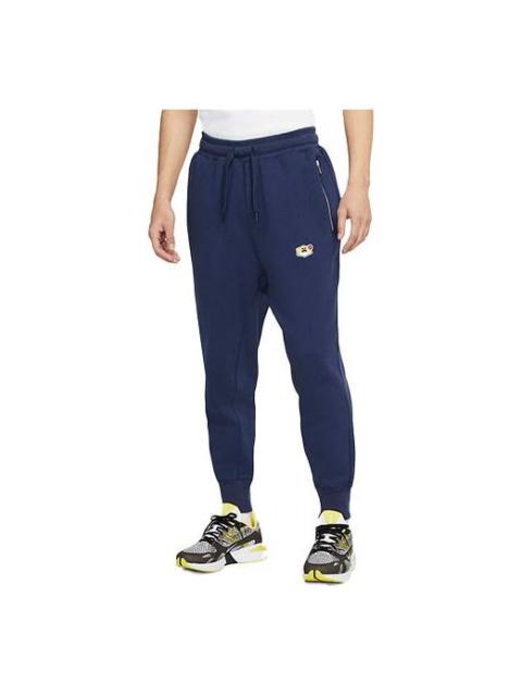 Nike Nike Sportswear Airmoji 자수 묶음 발 니트 스포츠 바지 네이처 블루 다크 CU4262-410