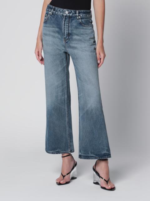 Alaïa Flared ankle-length denim jeans in light sand wash