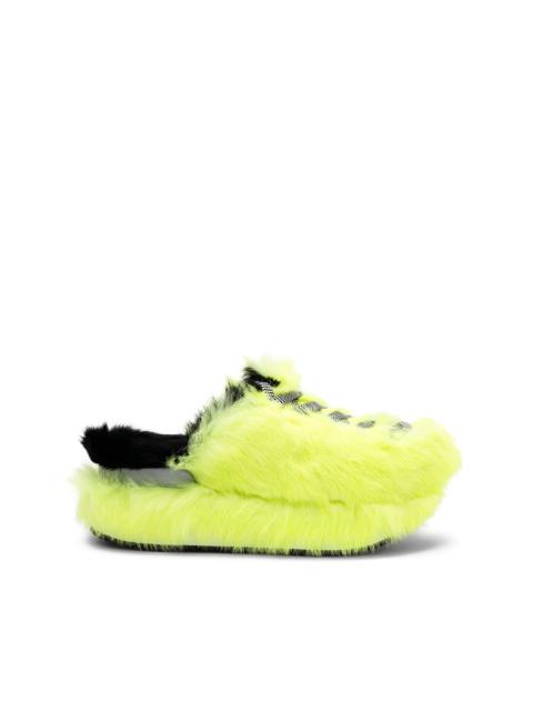 HOGAN fur-trimmed lace-up slip-on sneakers