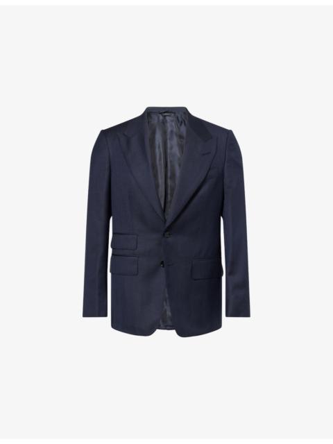 TOM FORD Shelton Herringbone Single-Breasted Wool Blazer