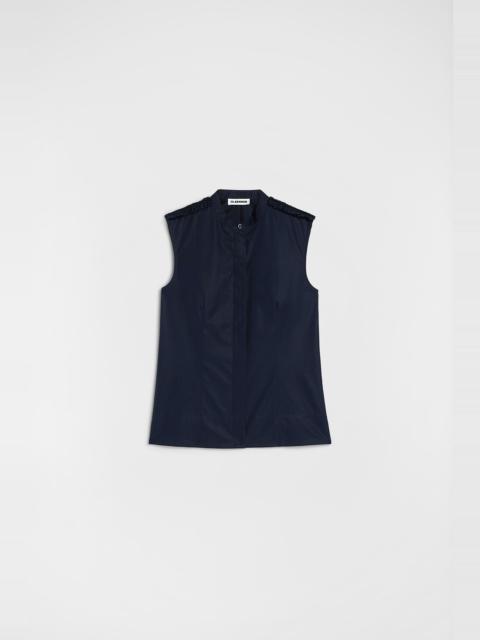 Jil Sander Cotton Poplin Ruffle Top