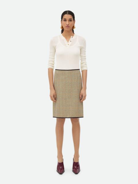 Bottega Veneta Cotton Check Wrapped Skirt | REVERSIBLE