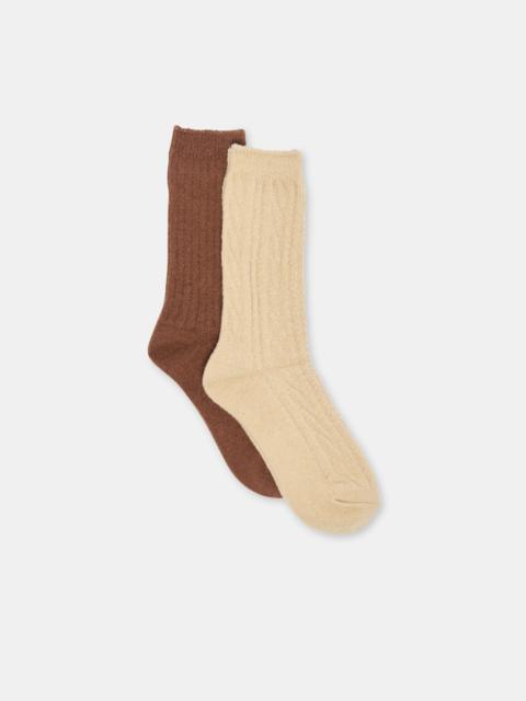 dolce vita 2 PACK CABLE TEXTURE CREW SOCKS BROWN MULTI