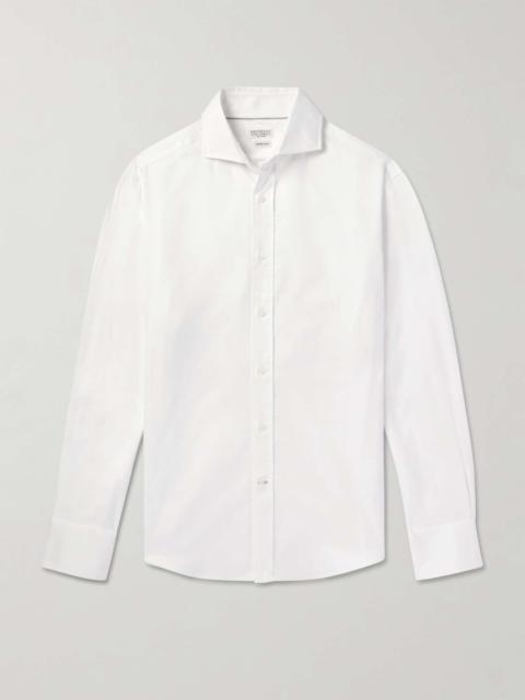 Cutaway-Collar Slim-Fit Cotton-Piqué Shirt