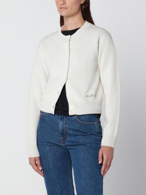 A.P.C. Short ecru wool cardigan