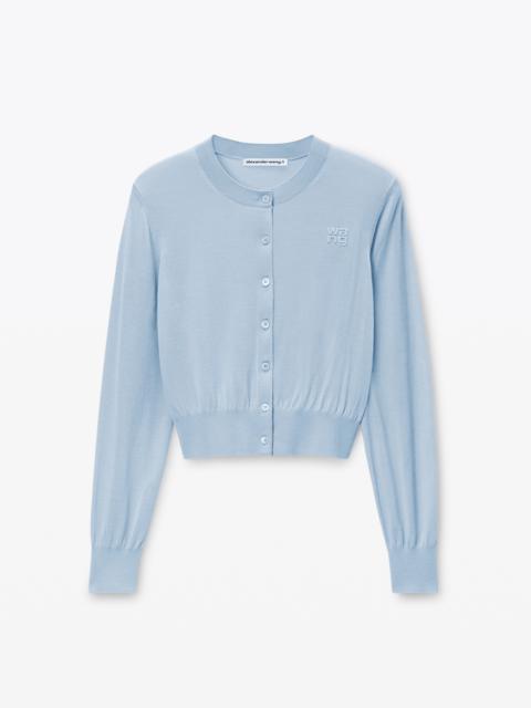 Alexander Wang logo cropped cardigan in superfine merino