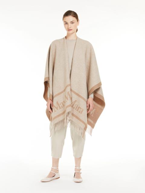 Max Mara Jacquard wool poncho - BEIGE