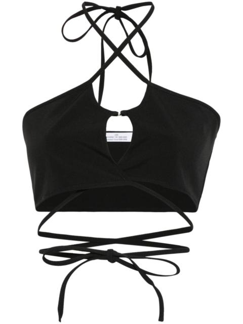 rokh crossover-straps cropped top