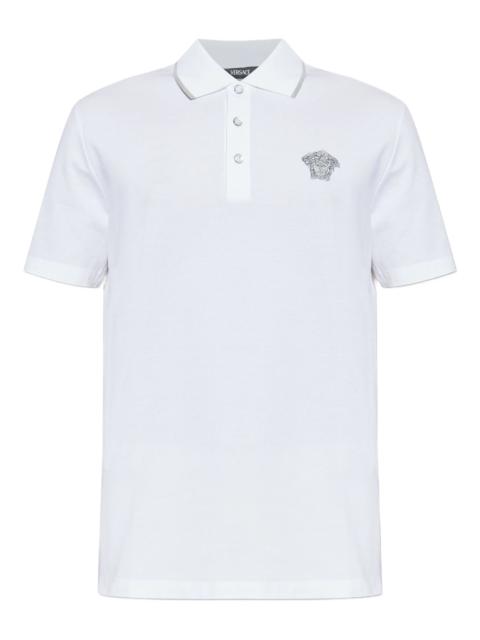 VERSACE Logo-embroidered Polo Shirt