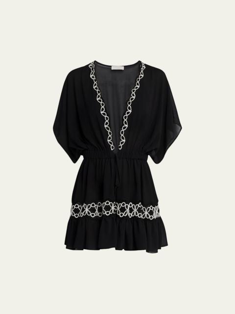 RAMY BROOK Alisa Embroidered Mini Coverup Dress