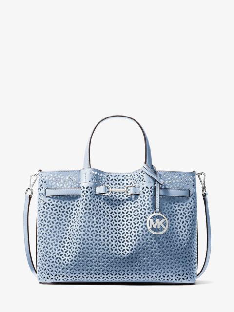 MICHAEL KORS Carson Medium Floral Laser Cut Satchel